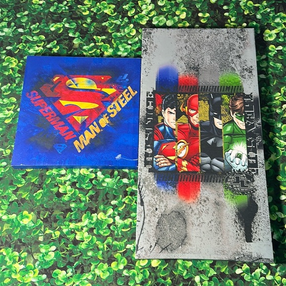 Justice League 2 Piece Canvas Wall Art Set Superman Batman - Picture 1 of 16